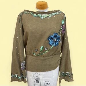 Embellished Floral Women’s Blouse
